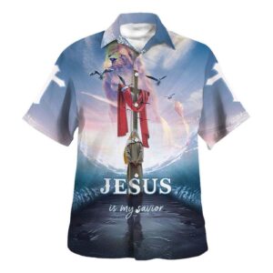 Jesus Walking On Water Hawaiian Shirt for Men - Christian Savior Gift