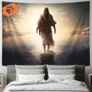 Jesus Walks Water Tapestry Pictures - Faith & Christian Wall Art Decor