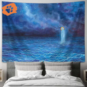 Jesus Walks Water Tapestry Prints: Christian Wall Art & Home Decor