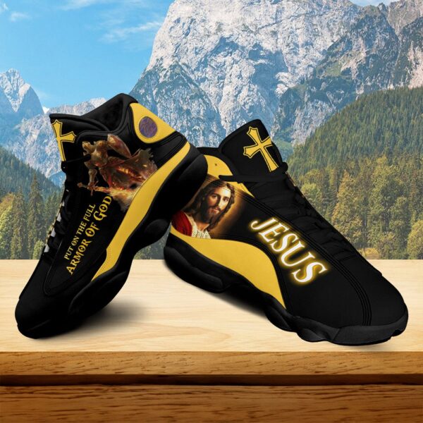 Jesus Warrior Knights Templar Put On The Full Armor Of God Basketball Shoes, Christian Faith Running Shoes