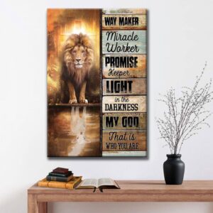Jesus Way Maker Lion Of Judah Canvas Wall Art