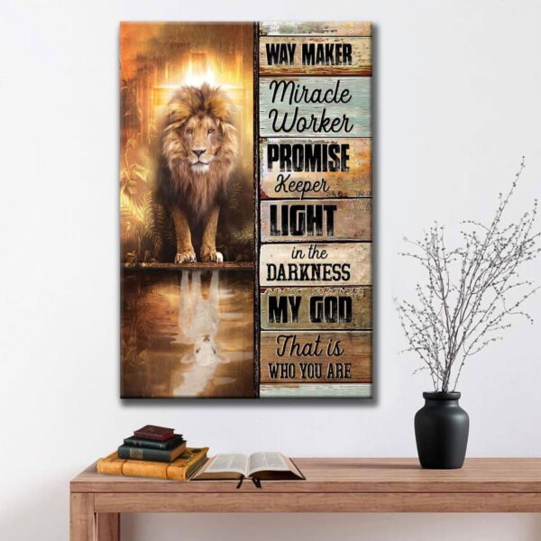 Jesus Way Maker Lion Of Judah Canvas Wall Art