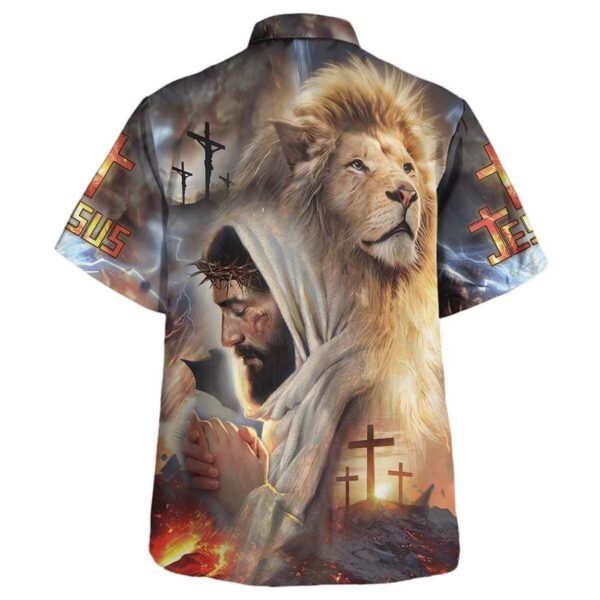 Jesus With Lion Hawaiian Shirt for Men – Christian Gift for Friend