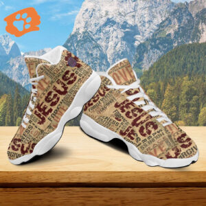 Jesus Words Basketball Shoes, Religious Words Jesus Sacrifice Running Shoes, Unisex Shoes With Thick Soles