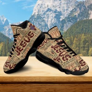Jesus Words Basketball Shoes, Religious Words Jesus Sacrifice Running Shoes, Unisex Shoes With Thick Soles 1