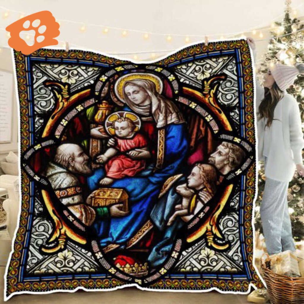 Jesuss Presentation Stained Glass Quilt Blanket Jesuss Presentation Stained Glass Quilt Blanket