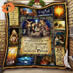 Jesus Christmas Quilt - Joy To The World Lord Is Come: Festive Holiday Decor