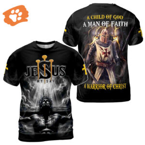 Knight Templar Jesus Is My Savior Warrior Of Christ Grunge Men's T-Shirt S-5XL