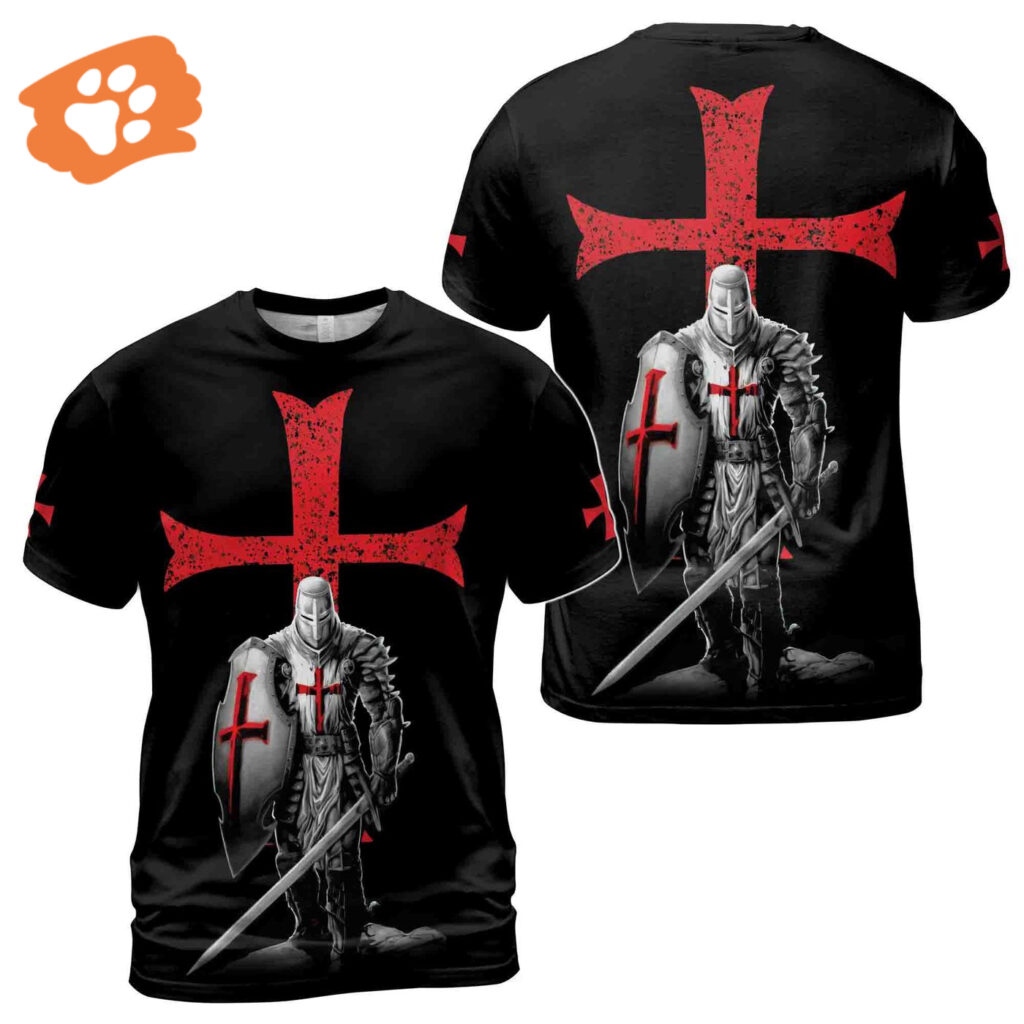 Knight Templar Knight Warrior Red Jesus Cross Men’s T-shirt S-5XL Knight Templar Knight Warrior Red Jesus Cross Men’s T-shirt S-5XL