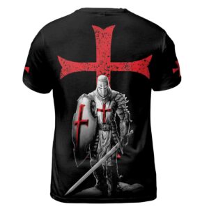 Knight Templar Knight Warrior Red Jesus Cross Men's T-shirt S-5XL 1