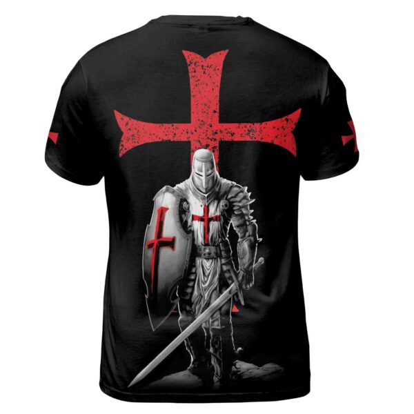 Knight Templar Knight Warrior Red Jesus Cross Men’s T-shirt S-5XL