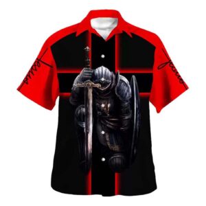 Men s Knight Armor of God Team Jesus Hawaiian Shirt - Perfect Christian Gift