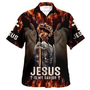 Christian Warrior Knight Armor of God Jesus Savior Hawaiian Shirt for Men - Gift for Christians