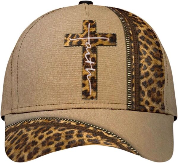 Leopard Faith Jesus Cross Baseball Cap Hat  Trucker Classic Hats Gift