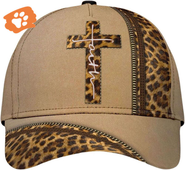 Leopard Faith Jesus Cross Baseball Cap Hat  Trucker Classic Hats Gift