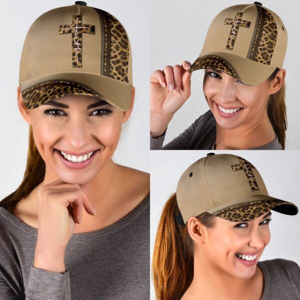 Leopard Faith Jesus Cross Classic Cap – Gift 2025 for Men Women