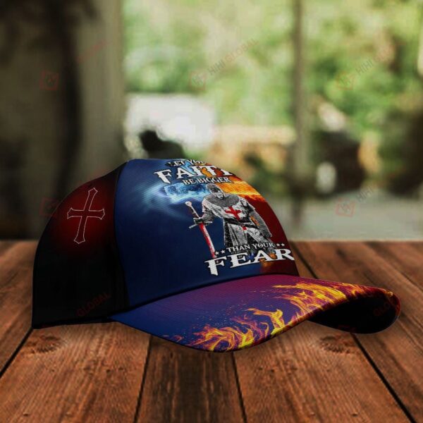Let Your Faith Be Bigger Than Your Fear Knight Jesus Christ God Classic 3d Cap ALL OVER PRINTED