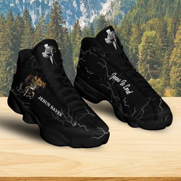 Lion And Warrior Of Christ Basketball Shoes, Jesus Cross Running Shoes, Jesus Saves Footwear Unisex, Religious Gift