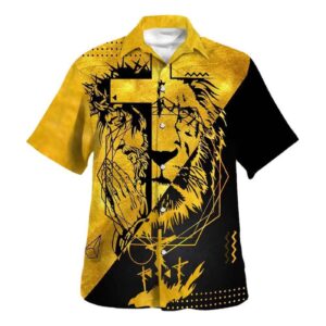 Lion Jesus Hawaiian Shirt for Men: Christian Gift Shirt