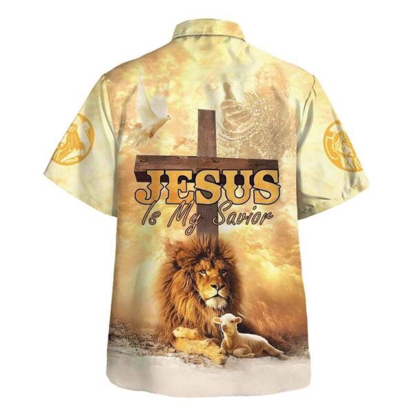 Lion Jesus Savior Cross Hawaiian Shirt for Men – Christian Gift