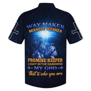 Men s Lion Jesus Hawaiian Shirt: Christian Faith Gift 1