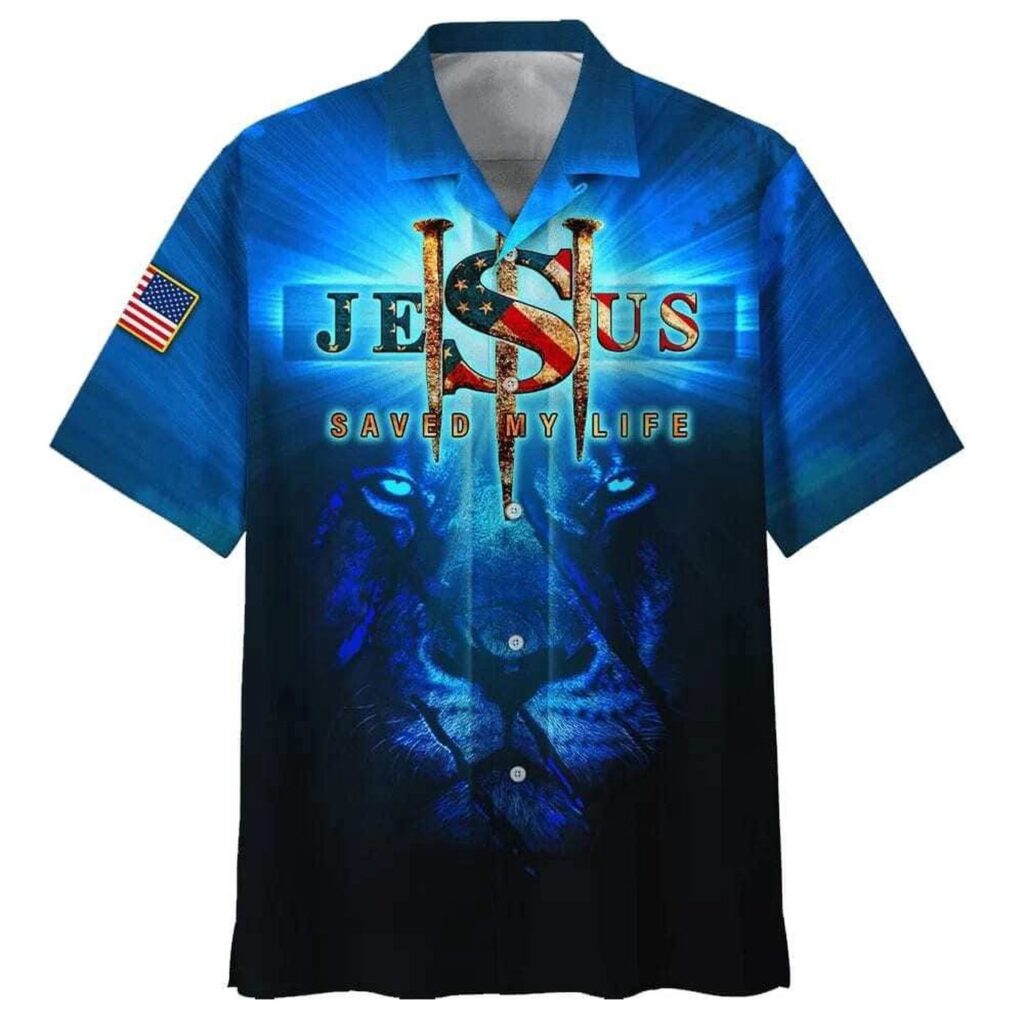 Lion Jesus Saved My Life Men s Christian Hawaiian Shirt – Perfect Gift for Christian Faith Lion Jesus Saved My Life Men s Christian Hawaiian Shirt – Perfect Gift for Christian Faith