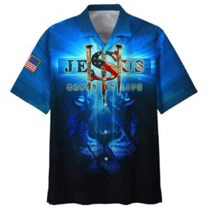 Lion Jesus Saved My Life Men s Christian Hawaiian Shirt - Perfect Gift for Christian Faith