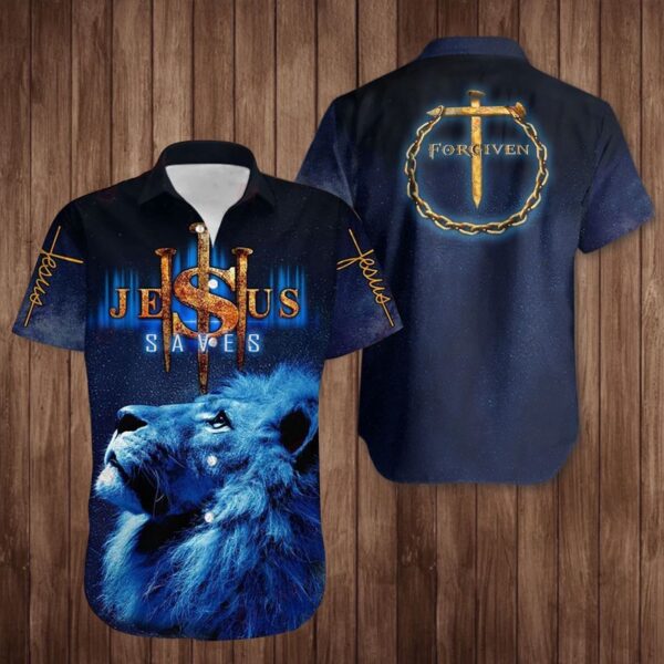Lion Jesus Saves Hawaiian Shirt: Unique Christian Faith Clothing