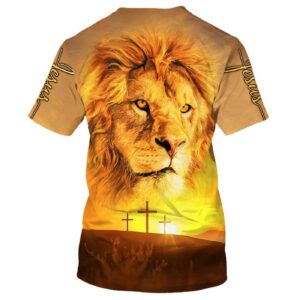 Lion of Judah 3D T-Shirt: He Is Risen Jesus All Over Print for Men and Women - Christian Faith Shirt 1