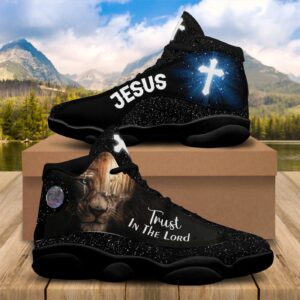 Lion Of Judah Jesus Basketball Shoes, Trust In The Lord Running Sneaker, Christ Cross Shoes Faith Gift 1