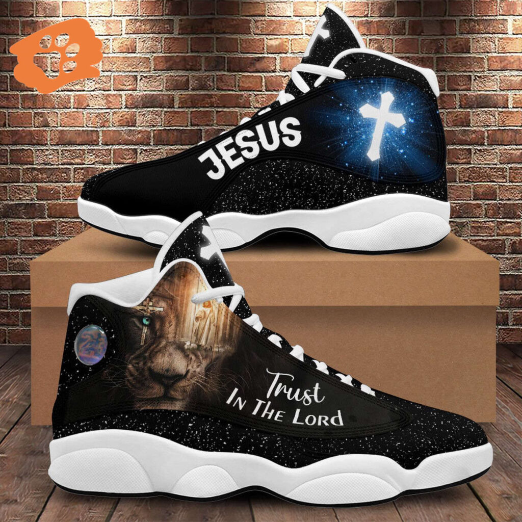 Lion Of Judah Jesus Basketball Shoes, Trust In The Lord Running Sneaker, Christ Cross Shoes Faith Gift Lion Of Judah Jesus Basketball Shoes, Trust In The Lord Running Sneaker, Christ Cross Shoes Faith Gift