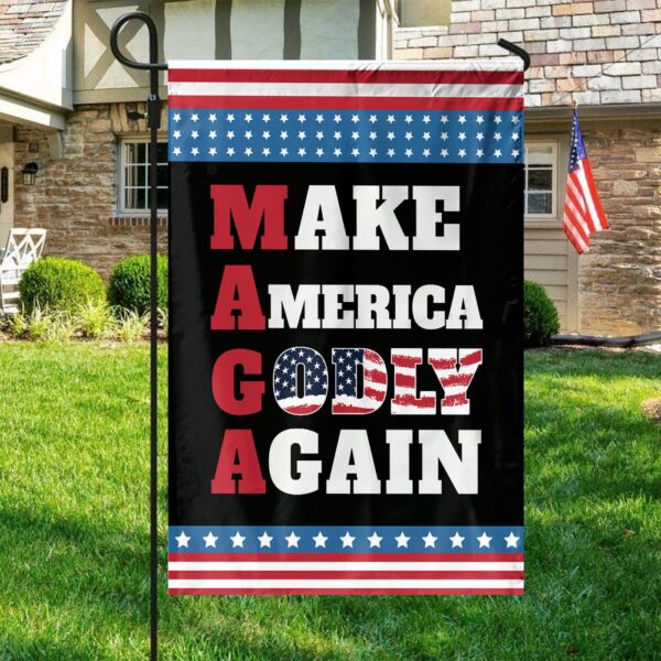 Jesus Christ Patriotic Garden Flags: Make America Godly Again Independence Day Decor & Patriotic Gifts