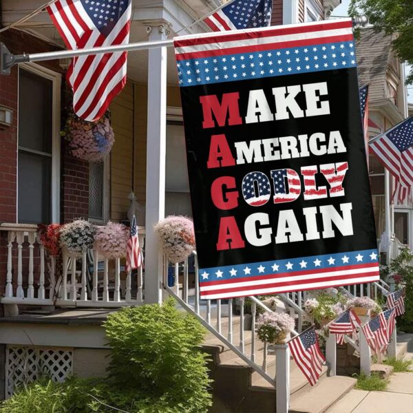 Jesus Christ Patriotic Garden Flags: Make America Godly Again Independence Day Decor & Patriotic Gifts