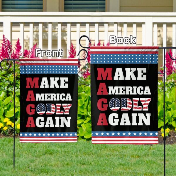 Make America Godly Again Patriotic Garden Flags: Jesus Christ American Flag House Decor & Patriotic Gifts
