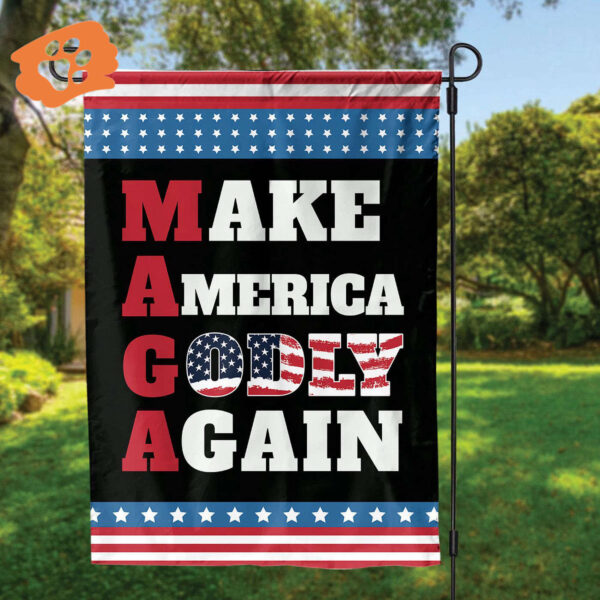 Jesus Christ Patriotic Garden Flags: Make America Godly Again Independence Day Decor & Patriotic Gifts