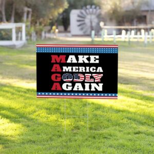 Godly America Yard Sign: American Flag Jesus Christ Banner for Independence Decor 3