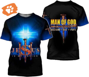 Man of God 3D T-Shirt for Men and Women Christian Faith Shirt with Jesus Savior Print