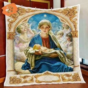 Mary Gives Birth To Jesus Quilt Blanket