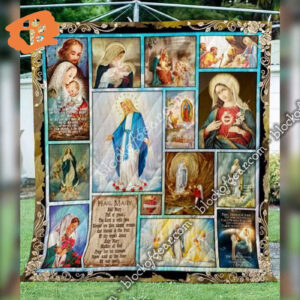 Beautiful Mary Mother of Jesus Quilt - Handmade Religious Blanket
