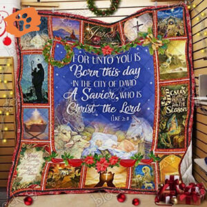 Merry Christmas & Happy Birthday Jesus Quilt NP299 - Festive Holiday Decor