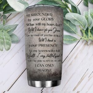 Metal Style Jesus Cross Faith Imagine Stainless Steel Tumbler - Jesus Lover Men Women 3