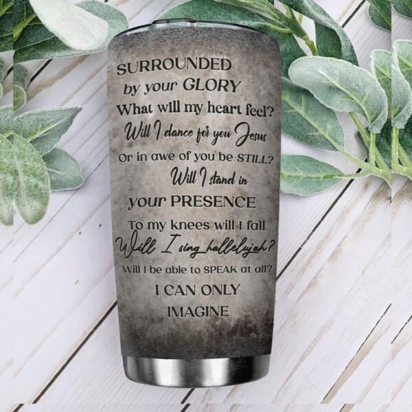 Metal Style Jesus Cross Faith Imagine Stainless Steel Tumbler – Jesus Lover Men Women