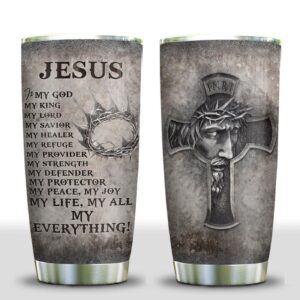 Metal Style My Jesus My Everything Stainless Steel Tumbler - Jesus Lover Men Women 3