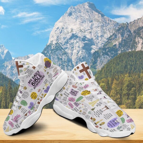 My Daily Bible Affirmations Basketball Shoes, Jesus Christian Affirmations Running Shoes, Bible Verse Footwear Unisex