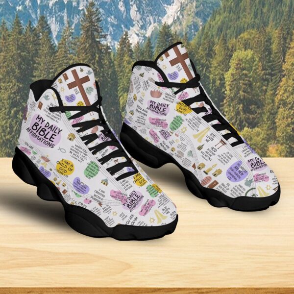 My Daily Bible Affirmations Basketball Shoes, Jesus Christian Affirmations Running Shoes, Bible Verse Footwear Unisex
