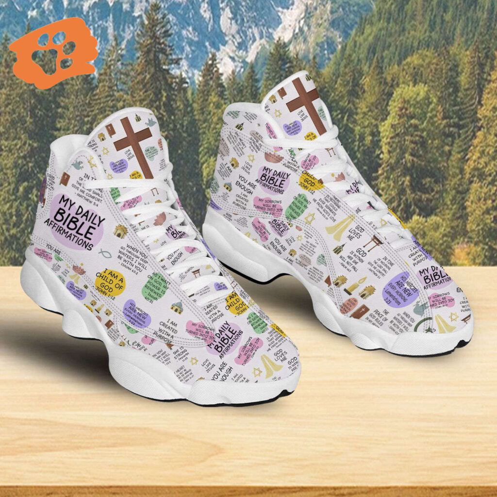 My Daily Bible Affirmations Basketball Shoes, Jesus Christian Affirmations Running Shoes, Bible Verse Footwear Unisex My Daily Bible Affirmations Basketball Shoes, Jesus Christian Affirmations Running Shoes, Bible Verse Footwear Unisex