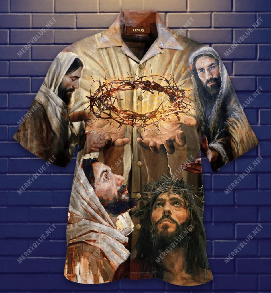 Jesus Hawaiian Shirt: My King Crowned in Style Jesus Hawaiian Shirt: My King Crowned in Style