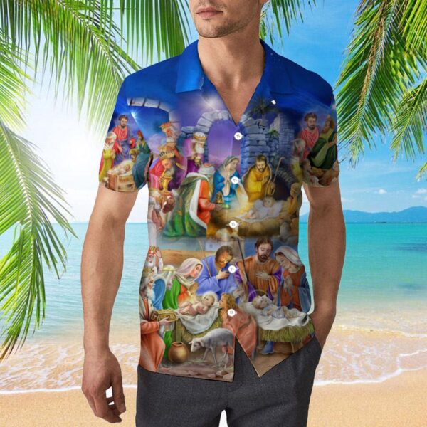 Hawaiian Nativity Christmas Shirt Birth of Jesus HW2194