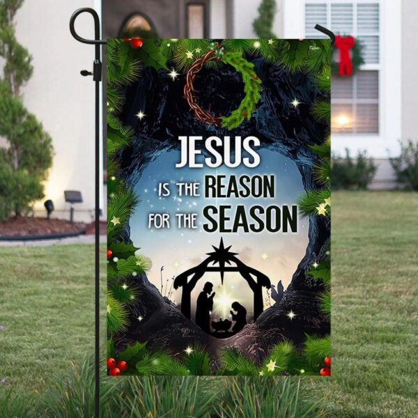 Nativity Flag Jesus Is The Reason For The Reason Christmas Yard Flag Outdoor Decor