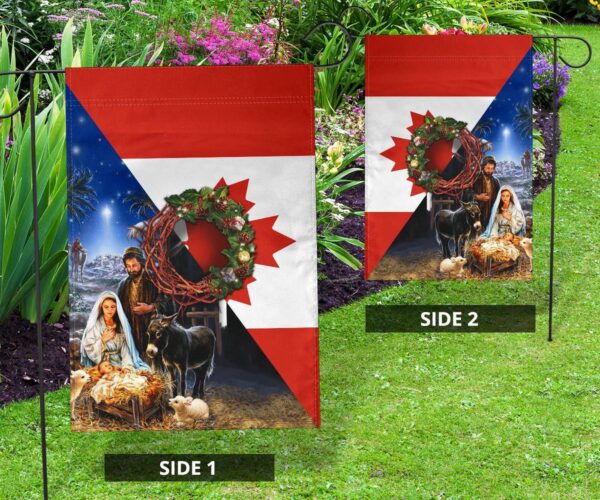 Nativity Of Jesus Canadian Flag Jesus Born Patriotic Christmas Yard Outdoor Decorating Ideas